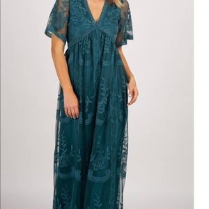 NWT Teal Lace Maternity Dress by PinkBlush